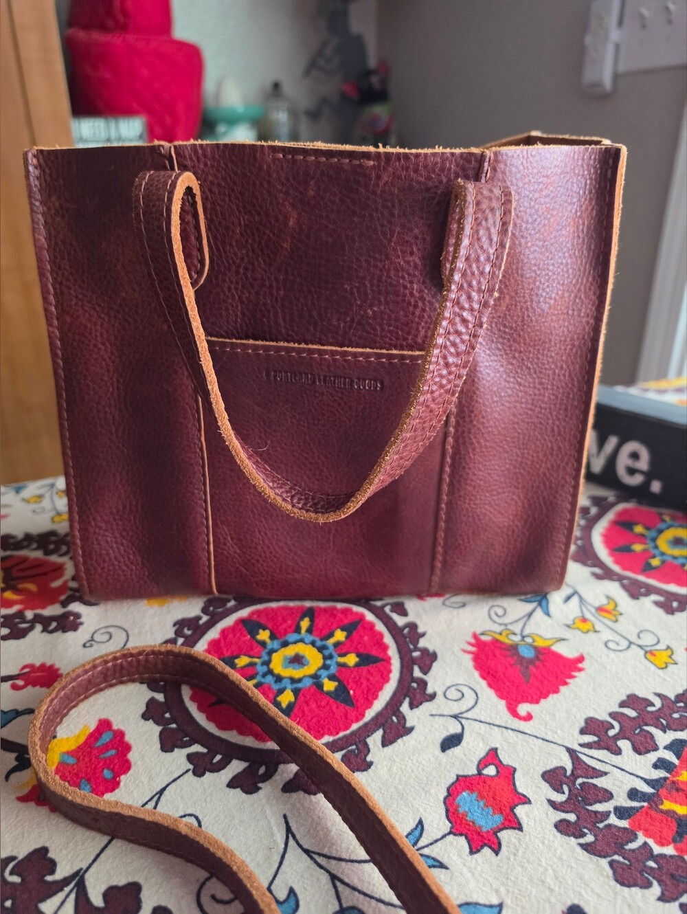 Portland Leather Lola Tote Bag in Nutmeg
